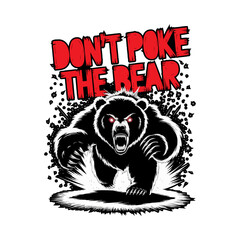 Bear Vector Illustration with Grunge Vintage Design Elements Vector Art