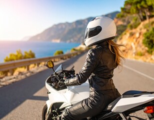 girl on a bike on the side of the road