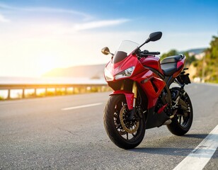 red motorcycle on the road