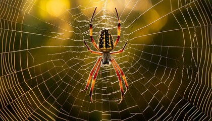 Macro Shot of a Vibrant Spider on a Leaf