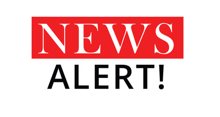 News Alert Board Graphic with Register Button Red Notification Design