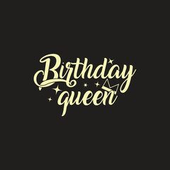 Obraz premium Stylish Birthday Queen Graphic Design for Apparel A bold, elegant graphic design featuring the words 