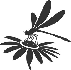 Dragonfly vector silhouette black
