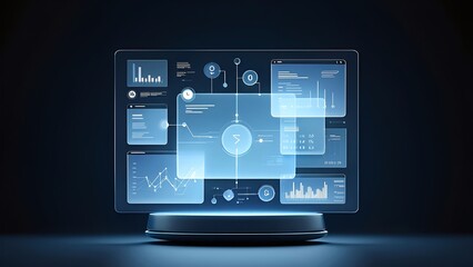 Fototapeta premium Digital tablet PC screen displaying social network icons for business communication