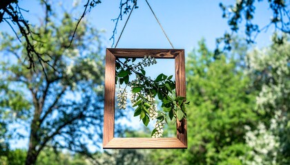 Minimalist Hanging Frame with Leaves