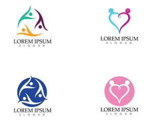 Happy People in Abstract Nature Ecology Logo Symbol