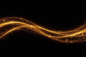 gold wave on a black background