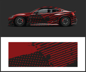 American Flag Wrap Design for a Sports Car