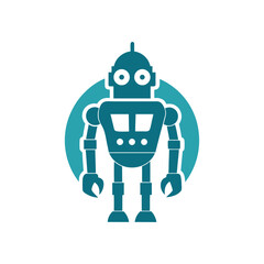 Futuristic Robot, Head, Icon, Set, Logo Design for AI and Automation