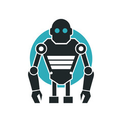 Futuristic Robot, Head, Icon, Set, Logo Design for AI and Automation