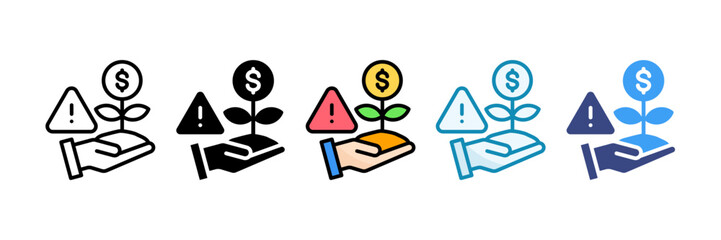 Investment Risk Icon Set Multiple Style Collection