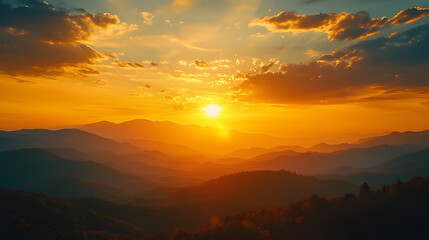 Great Smoky Mountains National Park Scenic Sunset Landscape vacation getaway destination