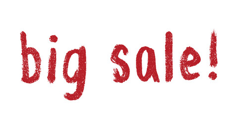 Big sale lettering Handwritten word Modern brush calligraphy Template for marketing ad, print, web, banner, poster, flyer Ink illustration