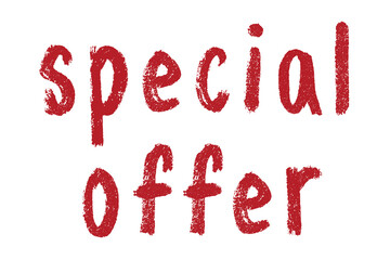 Special offer lettering Handwritten word Modern brush calligraphy Template for marketing ad, print, web, banner, poster, flyer Ink illustration