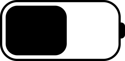 Battery charging icon. Silhouette design element related to mobile vector isolated on transparent background, animated charging low to full charge. lighting power symbol for web and app