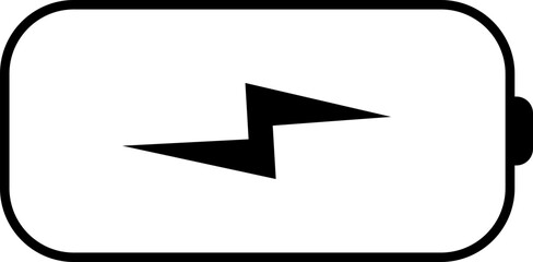 Battery charging icon. Silhouette design element related to mobile vector isolated on transparent background, animated charging low to full charge. lighting power symbol for web and app