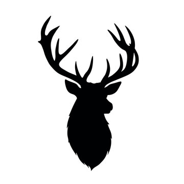 deer head silhouette vector