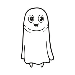 Quirky Ghost Character With Horns Funny Monster Style Vector Illustration