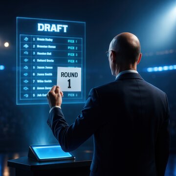 Backstage Draft Moment with Round 1 Card