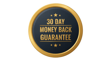Fototapeta premium GoldFramed 30Day MoneyBack Guarantee Badge with Stars.