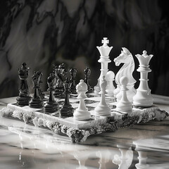chess pieces on the board