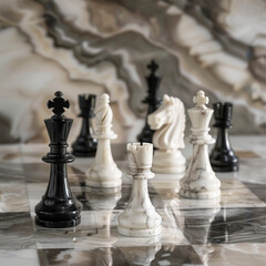 chess pieces on the board