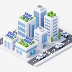 vector isometric city