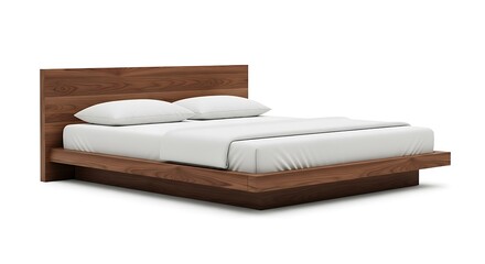 Obraz premium Modern wooden platform bed