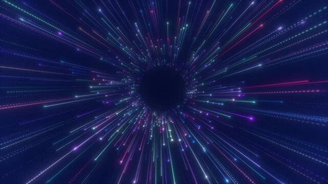 Big data lines protruding from the front represent the fast, accurate and advanced processing It conveys the power of Big Data and data analysis technology that will drive organizations and businesses