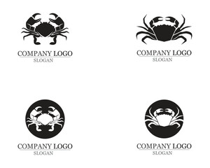 crab silhouettes on the white background icons