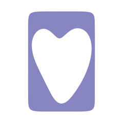 Violet Heart in Rectangle Border