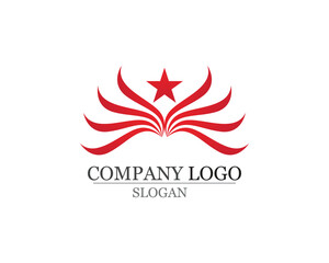 Fototapeta premium Falcon Eagle Bird and star Logo Template vector app