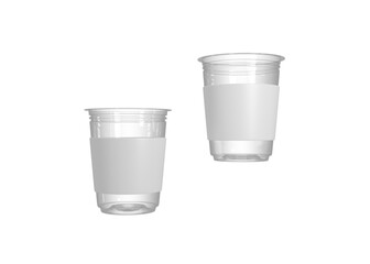 Dual Transparent Coffee Cups Mockup for Brand Comparison