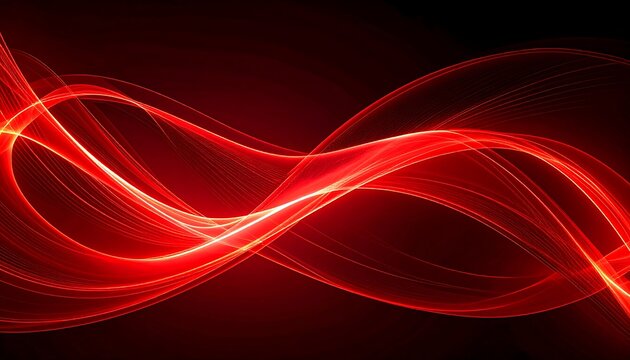 Abstract red glowing wave design