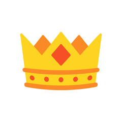 Vibrant Yellow Crown with Red Accents on a White Background Symbolizing Royalty and Elegance
