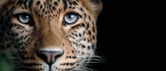 Obraz premium Majestic Leopard Close Up Wild Cat Portrait Animal Photography Wildlife Background