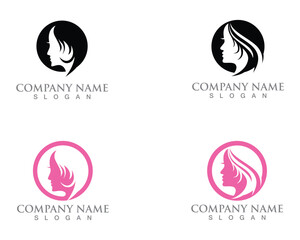 hair woman and face logo and symbols