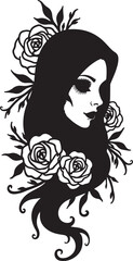 Elegant Floral Rose Tattoo Art Ornate design vector