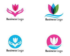 Lotus Flower Sign for Wellness, Spa and Yoga. Vector Illustration
