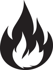 Classic Fire Flame Silhouette in Black | Vector Style Burning Illustration