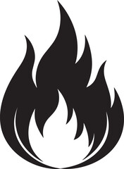 Classic Fire Flame Silhouette in Black | Vector Style Burning Illustration