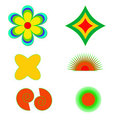 Obraz premium Colorful Abstract Geometric Shapes Collection Art & Illustration