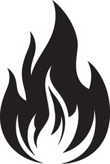 Classic Fire Flame Silhouette in Black | Vector Style Burning Illustration