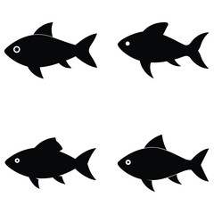 Abstract Fish Logo Vector – Modern Black Silhouette Design"