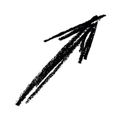 Hand drawn ink arrow illustration in sketch style. Business doodle clipart. Single element for design