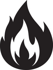 Classic Fire Flame Silhouette in Black | Vector Style Burning Illustration