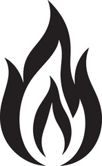 Classic Fire Flame Silhouette in Black | Vector Style Burning Illustration