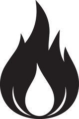 Classic Fire Flame Silhouette in Black | Vector Style Burning Illustration
