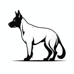 Obraz premium Fierce and loyal Doberman dog vector side profile silhouette