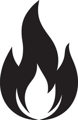 Classic Fire Flame Silhouette in Black | Vector Style Burning Illustration